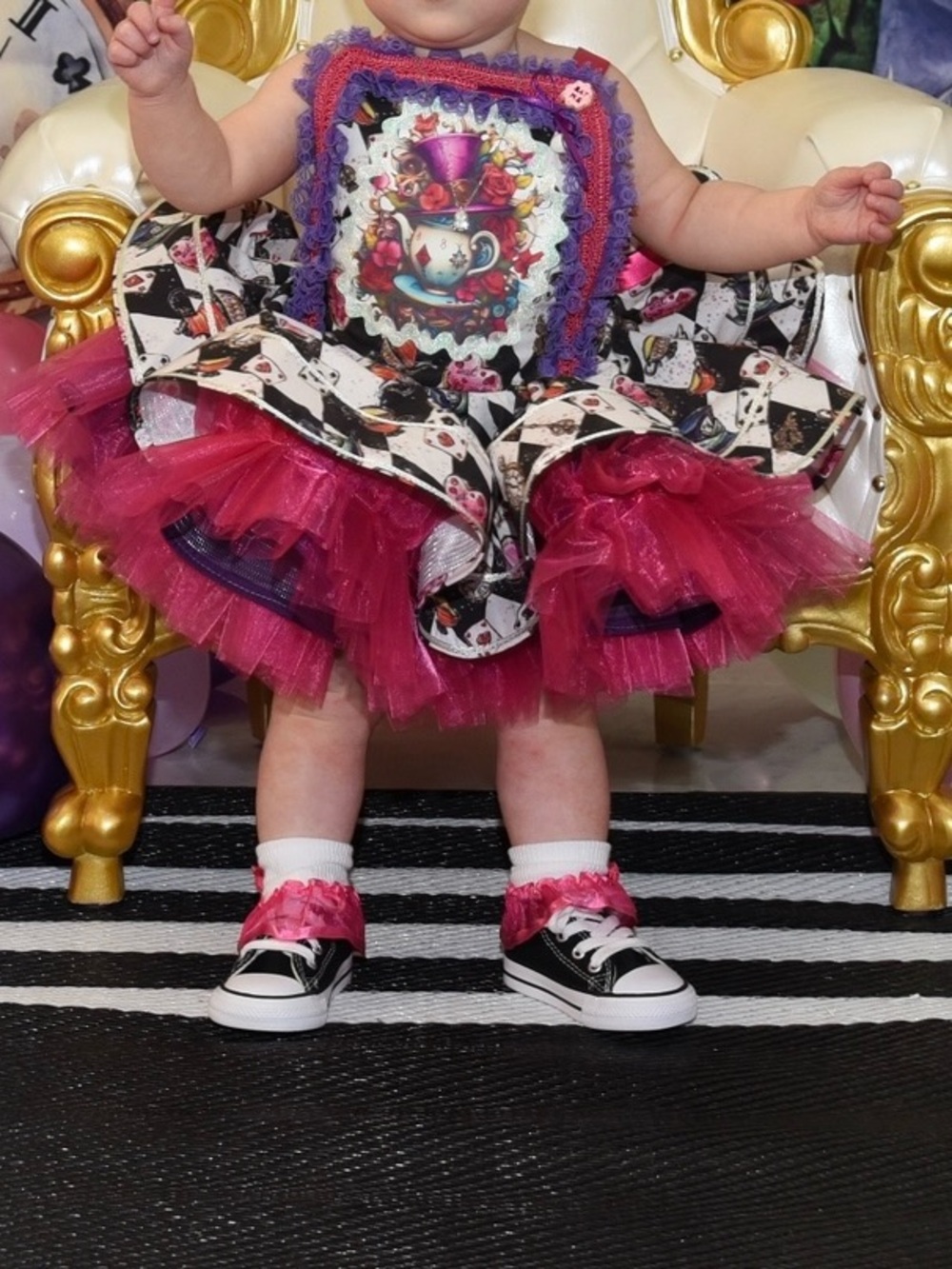 One year old Alice in wonderland birthday dress
